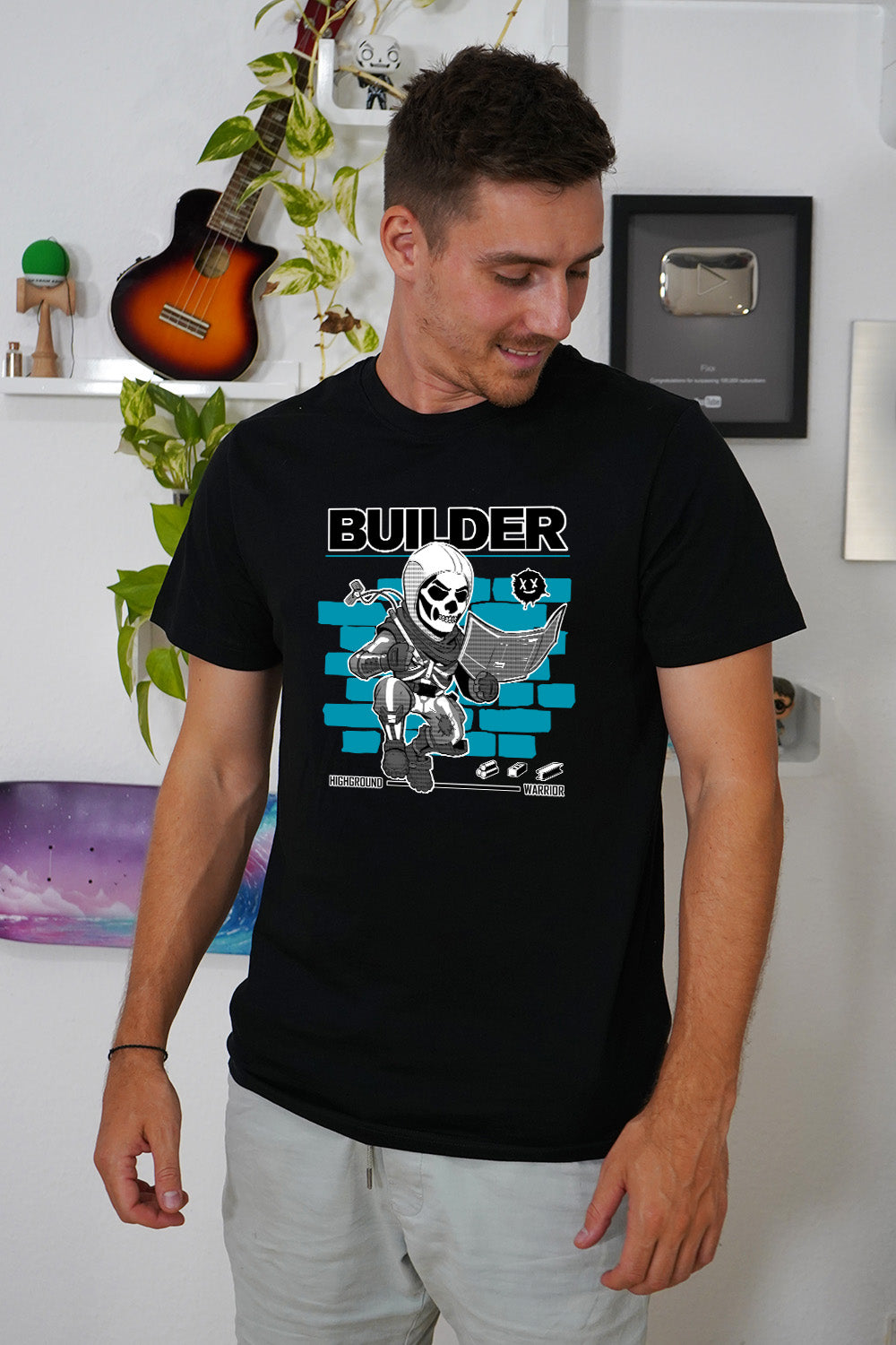 BUILDER! - Basic T-Shirt Schwarz/Weiß