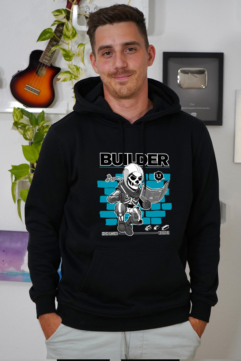 BUILDER! - Hoodie Schwarz/Weiß