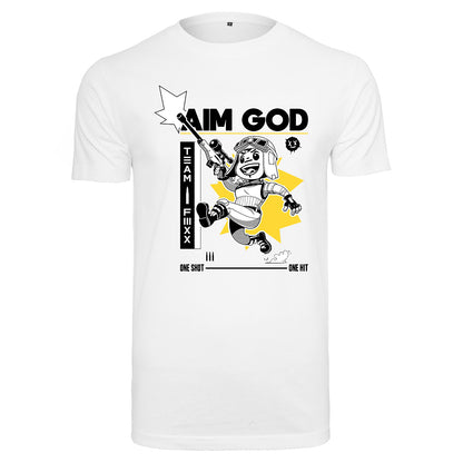 AIM GOD! - Basic T-Shirt Weiß/Schwarz