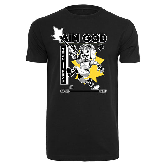 AIM GOD! - Basic T-Shirt Schwarz/Weiß